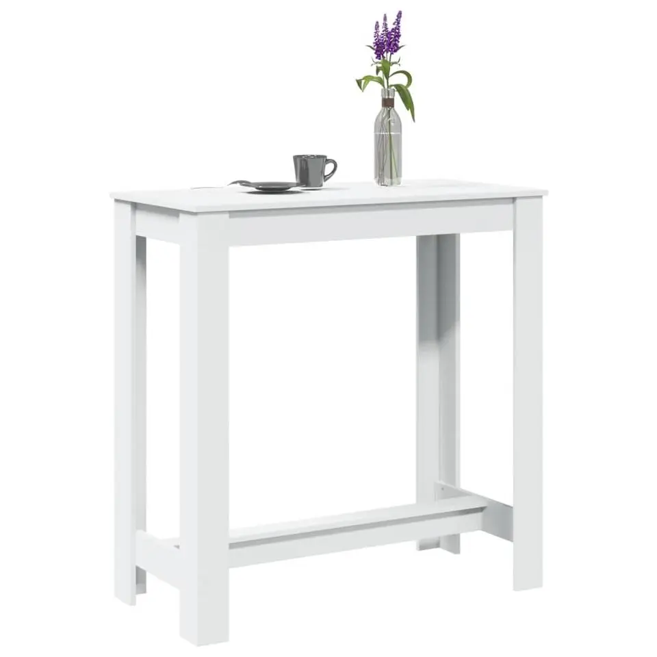 vidaXL - Wit Bartafel - Bewerkt hout - 102x50x103.5 cm