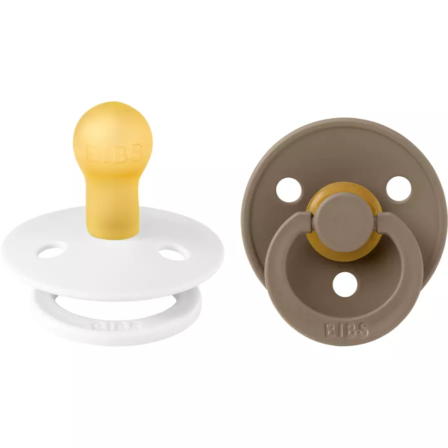 BIBS® Schnuller Colour WhiteDark Oak 0-6 Monate, 2 Stk.