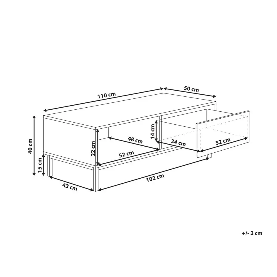 ROYALLA - Salontafel - Lichtbruin - MDF