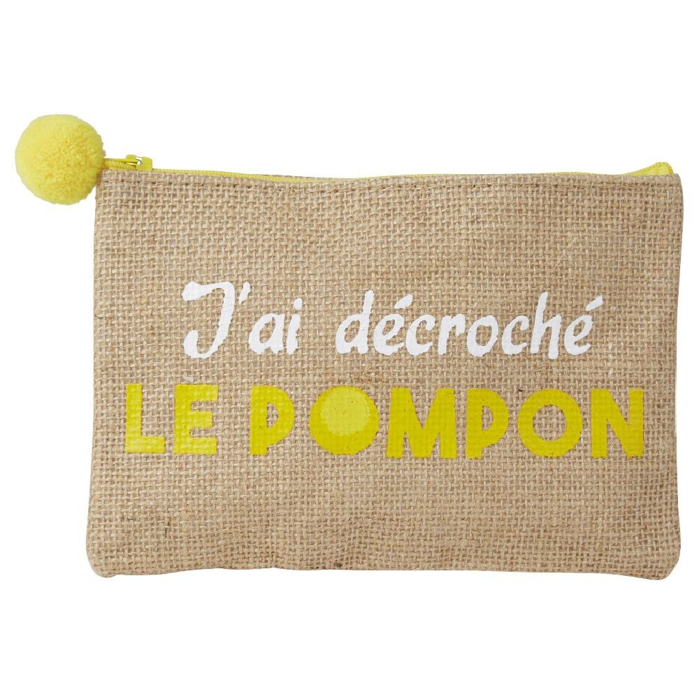 Pochette avec pompom en jute