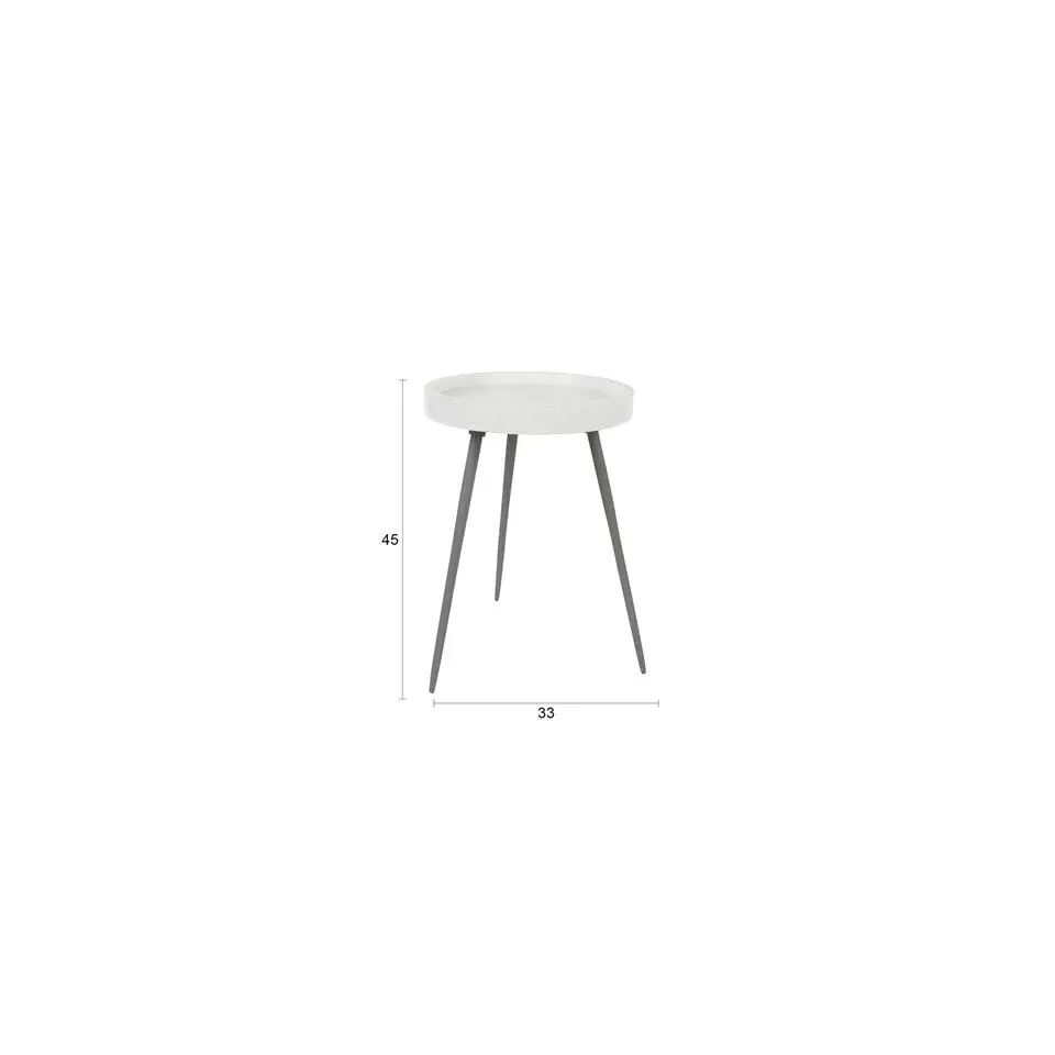 Bijzettafel Wit Marmer - 33x33x45cm - Karrara