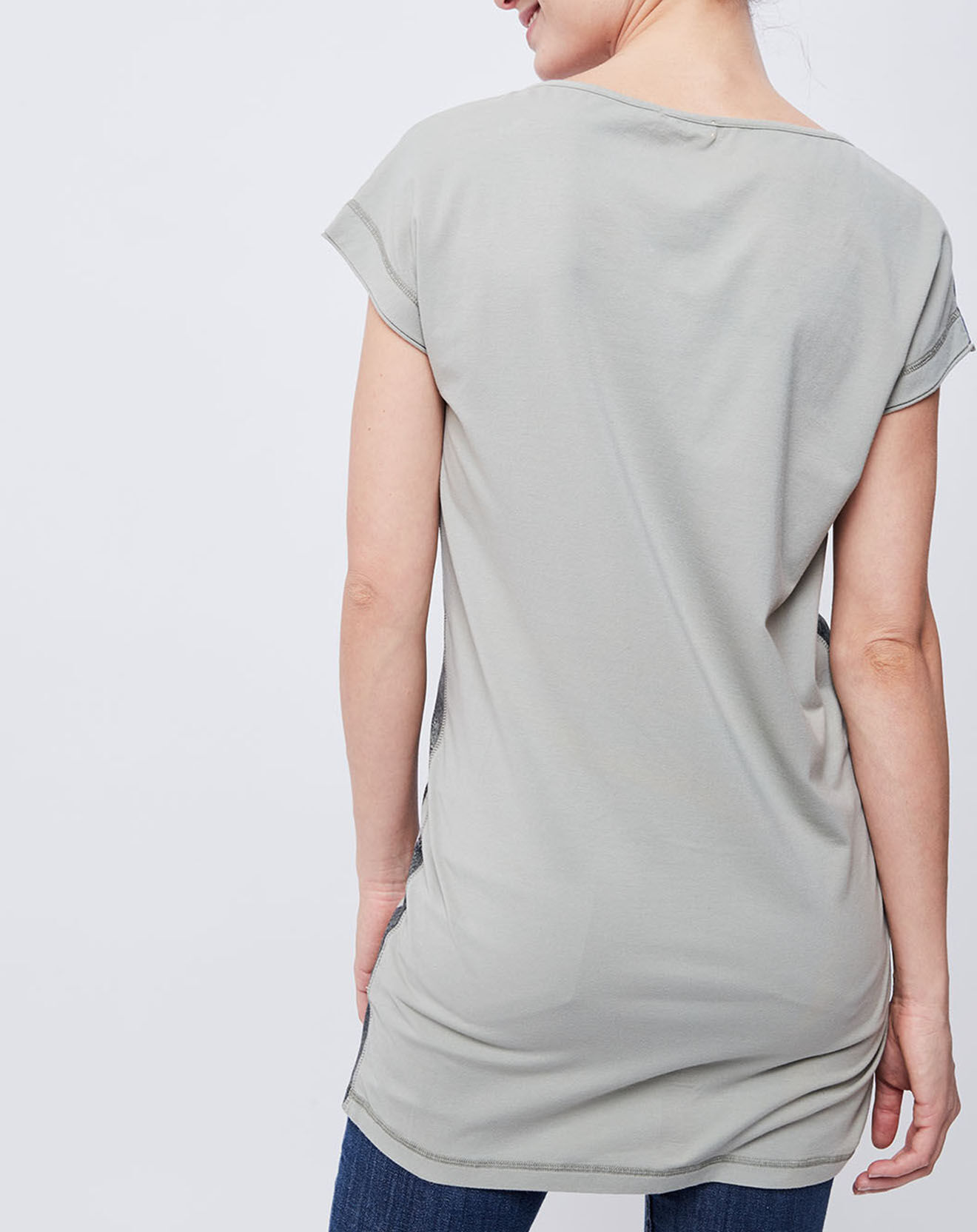 John Galliano T-Shirt imprimé gris/bleu