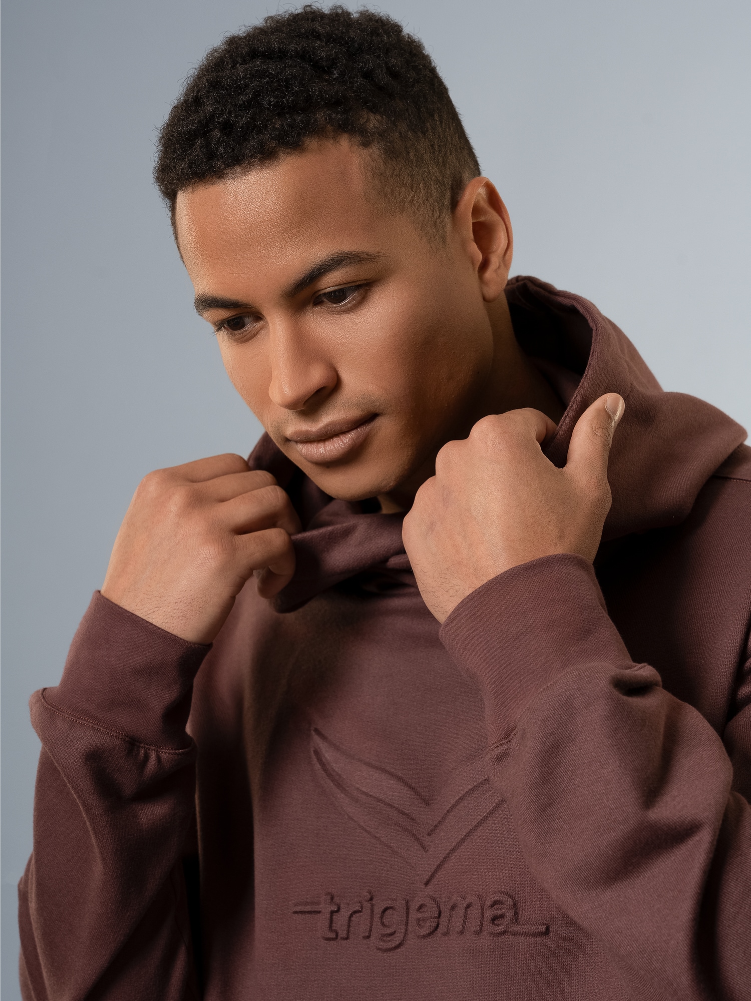Kapuzenpullover mit großem 3D-Motiv Kastanie