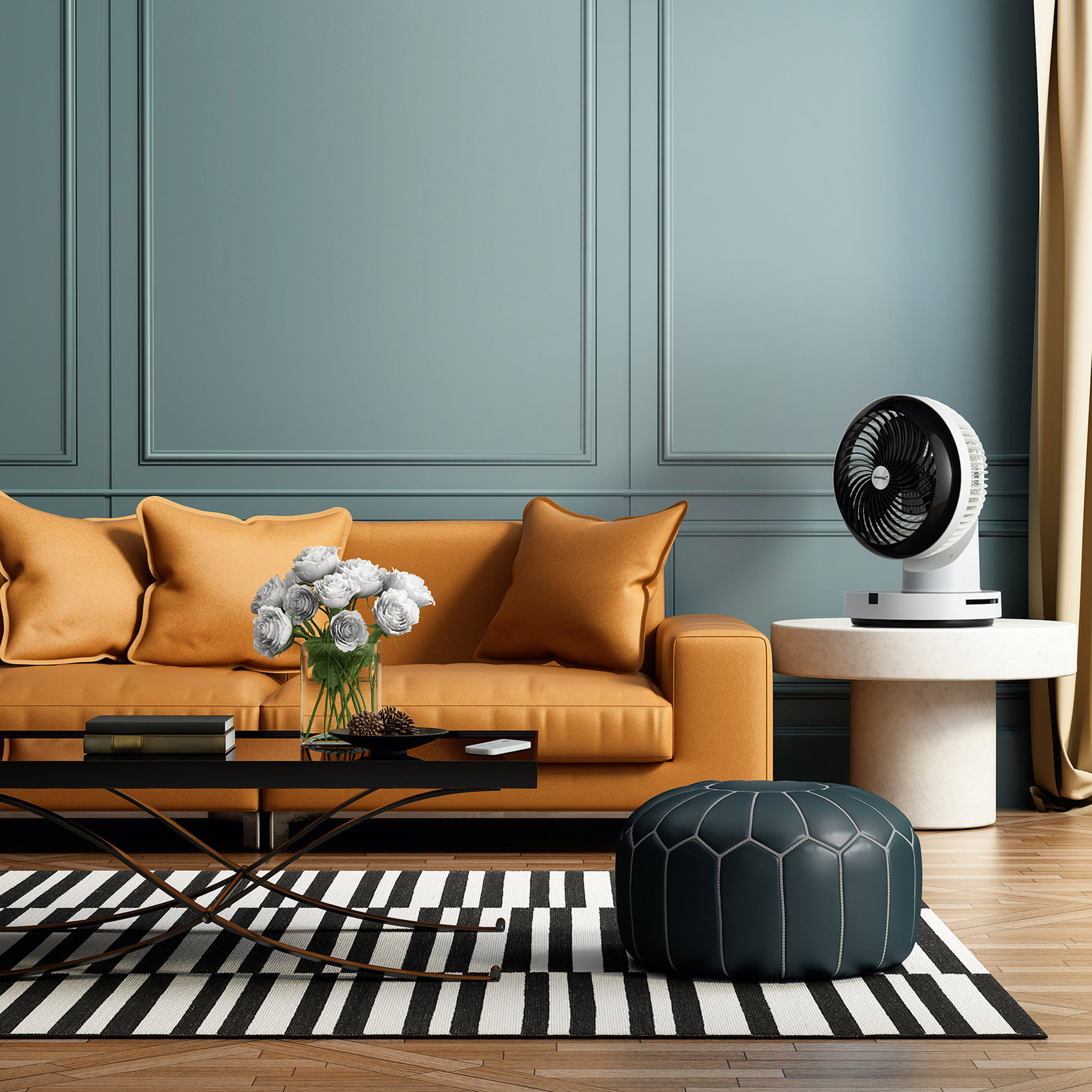 STEBA Tischventilator VT 360 Twist - weiß-schwarz - mit Fernbedienung