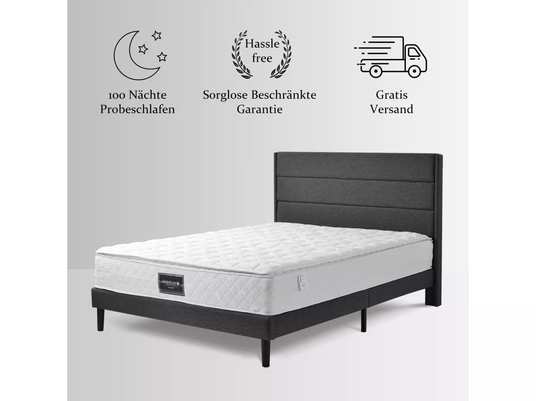 Matelas 140 x 200 cm ressorts ensachés 7 zones et mousse haute résilience ép.25cm - Merax