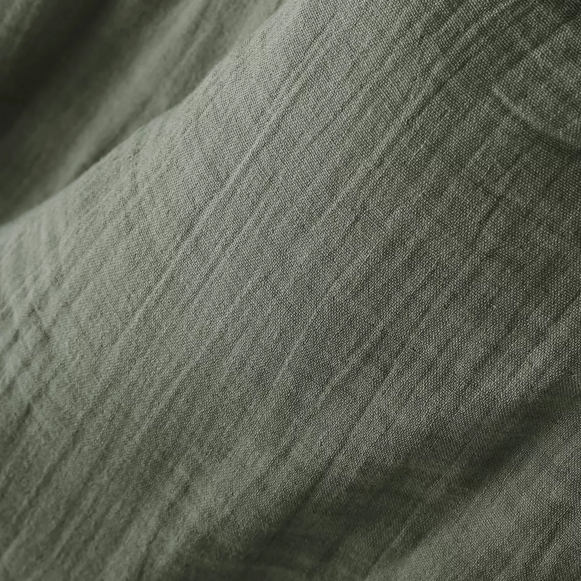 Cache-sommier Gaze de coton (140 x 190 cm) Gaïa Vert romarin