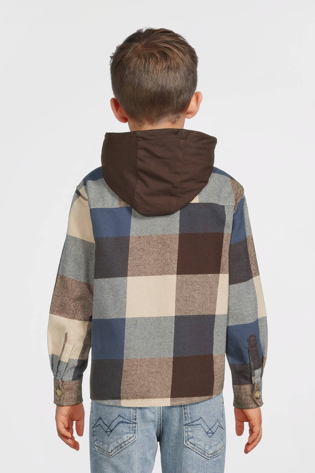 NAME IT overshirt NKMOSOM met capuchon donkerblauw/zwart