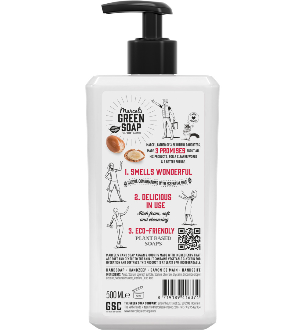 Marcel’s Green Soap Handzeep argan & oudh (500 ml)