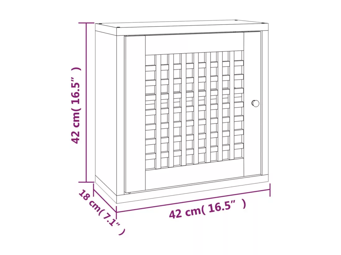 Armoire murale 42x18x42 cm Bois massif de noyer