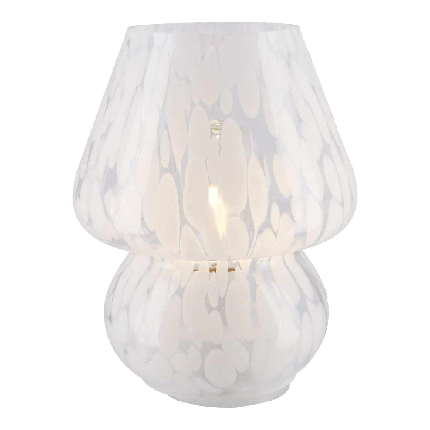 Deko-Lampe Sprenkel, weiß, 18.5 cm