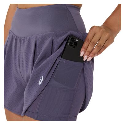 Short 2-en-1 Asics Road 3.5in Violet Femme
