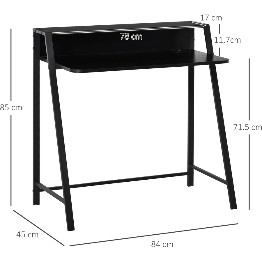 HOMCOM Schreibtisch in Walnuss-Optik schwarz
