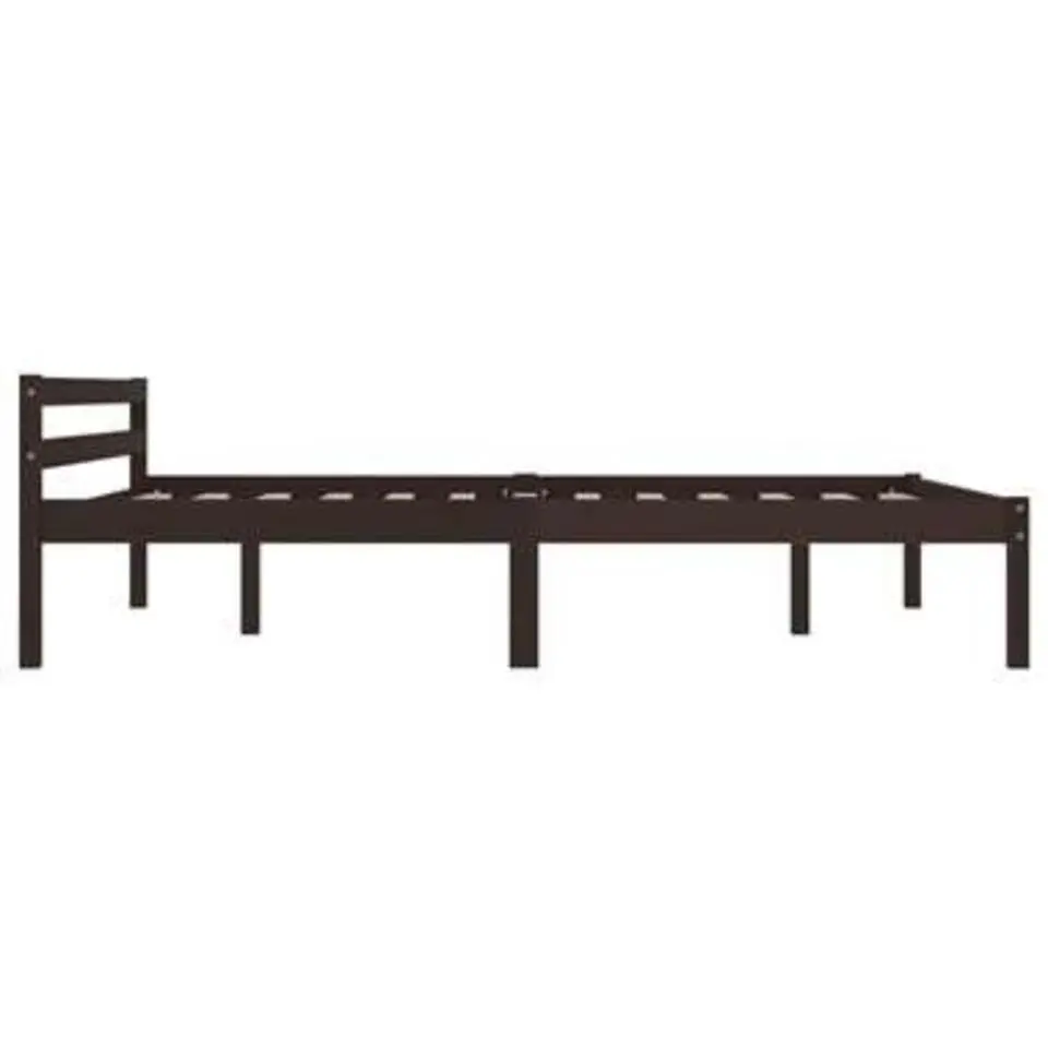 vidaXL - Bed met hoofdeinde - Donkerbruin - Massief grenenhout - 140x200 cm