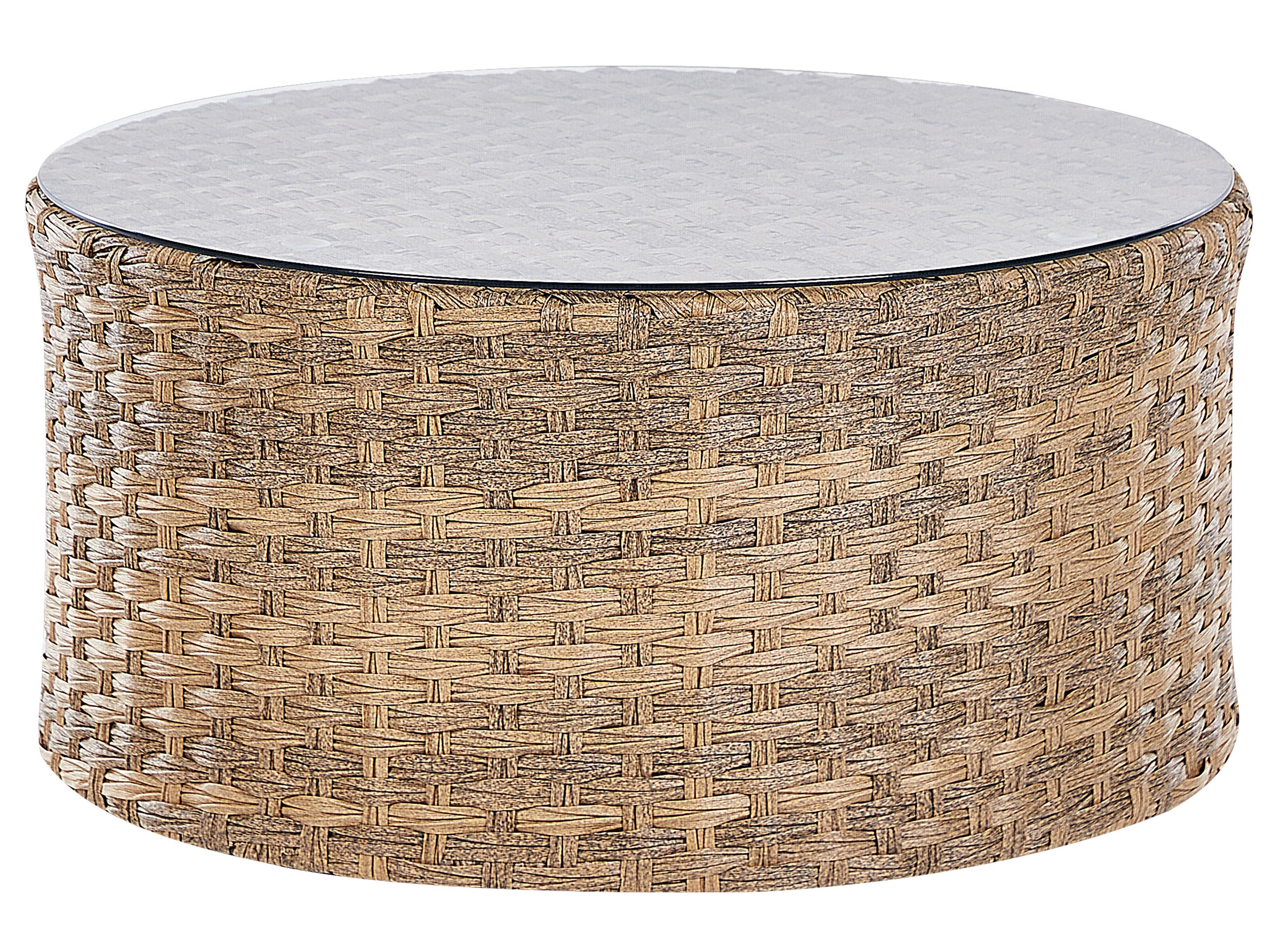 Loungeset met tafel 9-zits SEVERO PE rotan Goudbruin