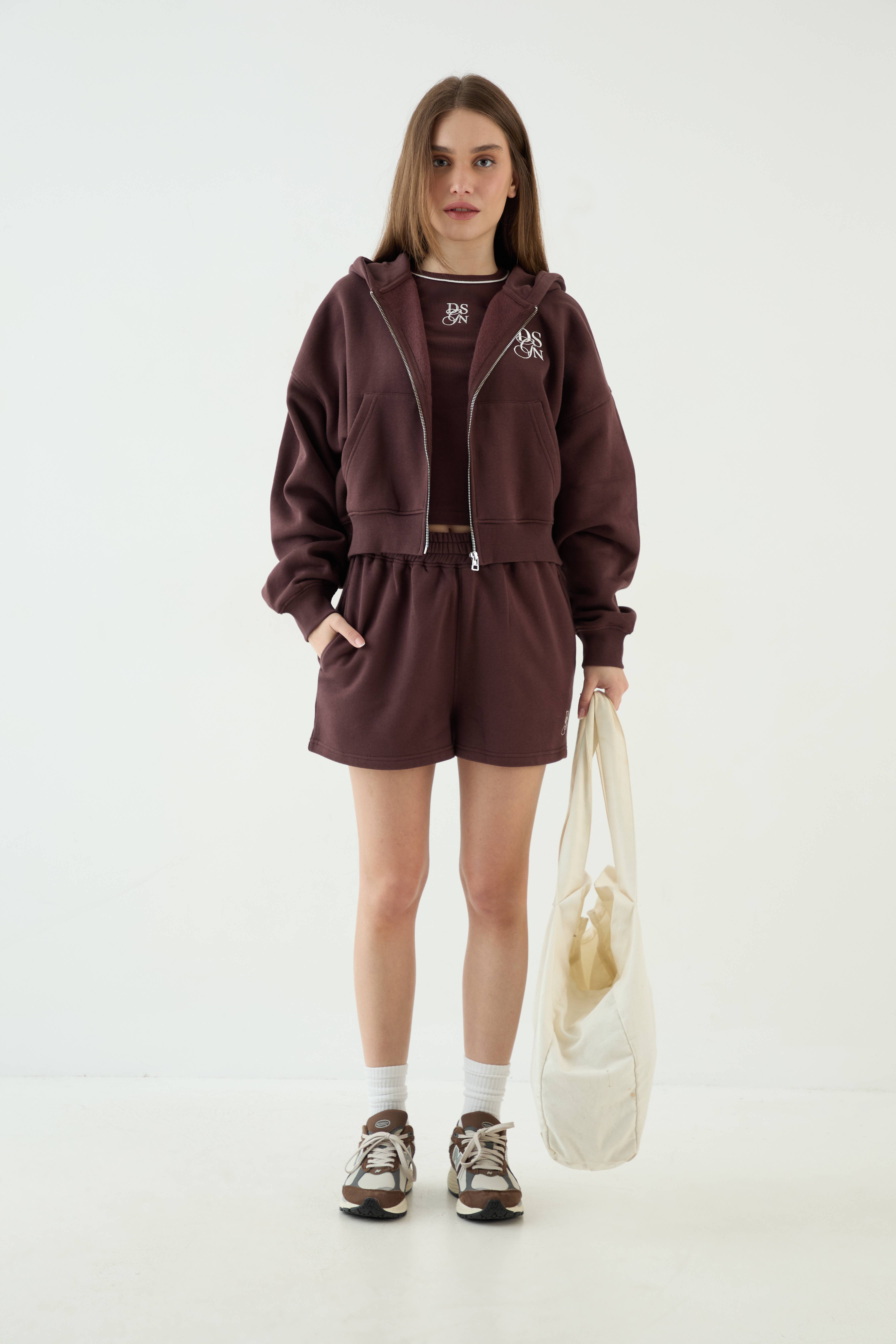 Sweat À Casynthétiqueche Court Boxy Avec Fermeture Éclair Dsgn Studio