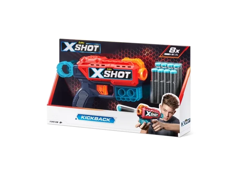 X-Shot Excel Kickback Foam Dart Blaster (8 Darts)