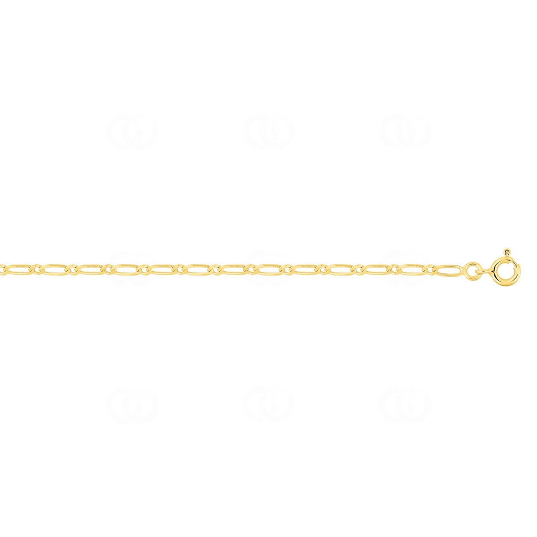 2.5mm Figarokette flach 1+1 375/9 K Gelbgold