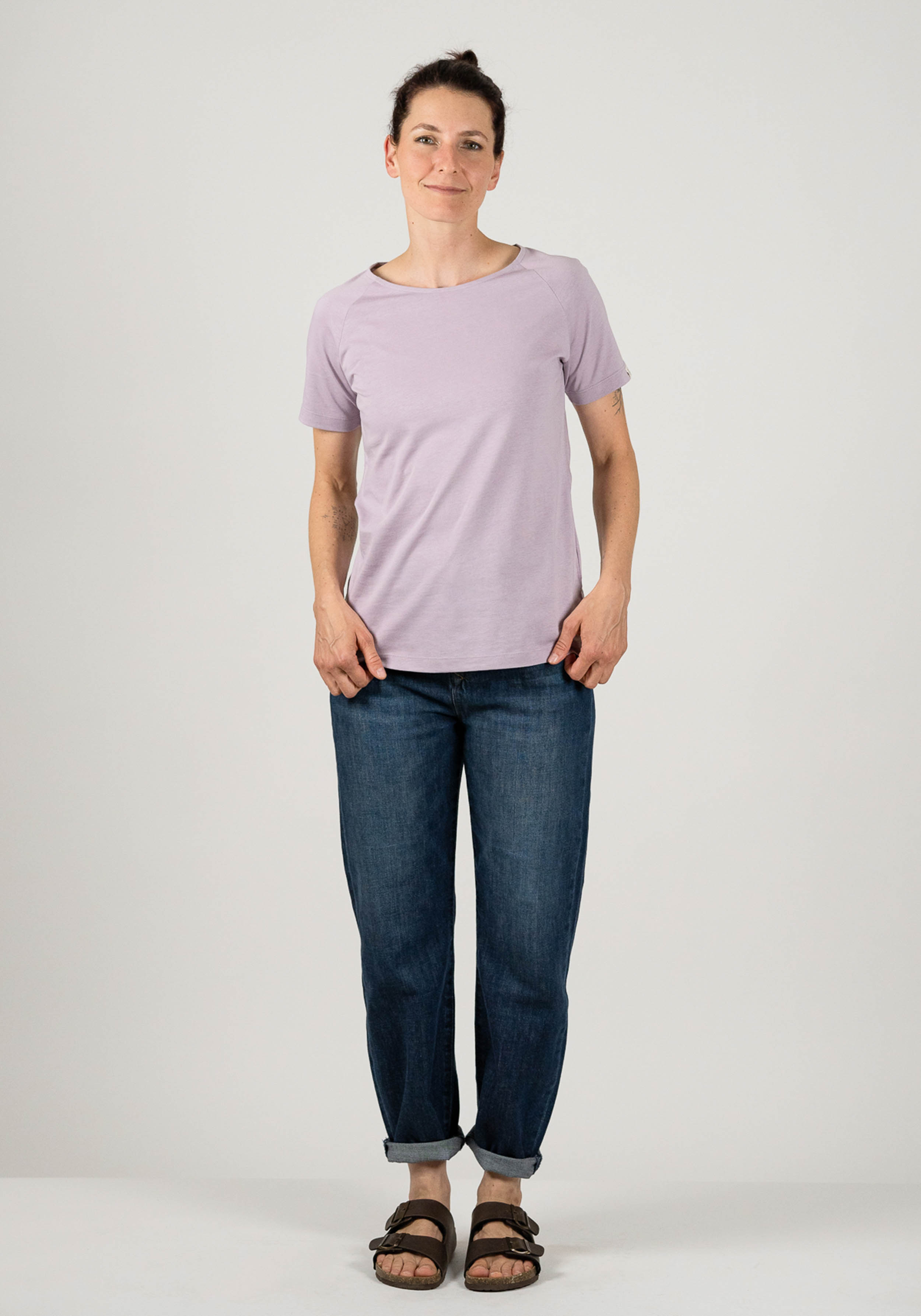 WE ARE ZRCL Damen Raglan T-Shirt Basic Lavender