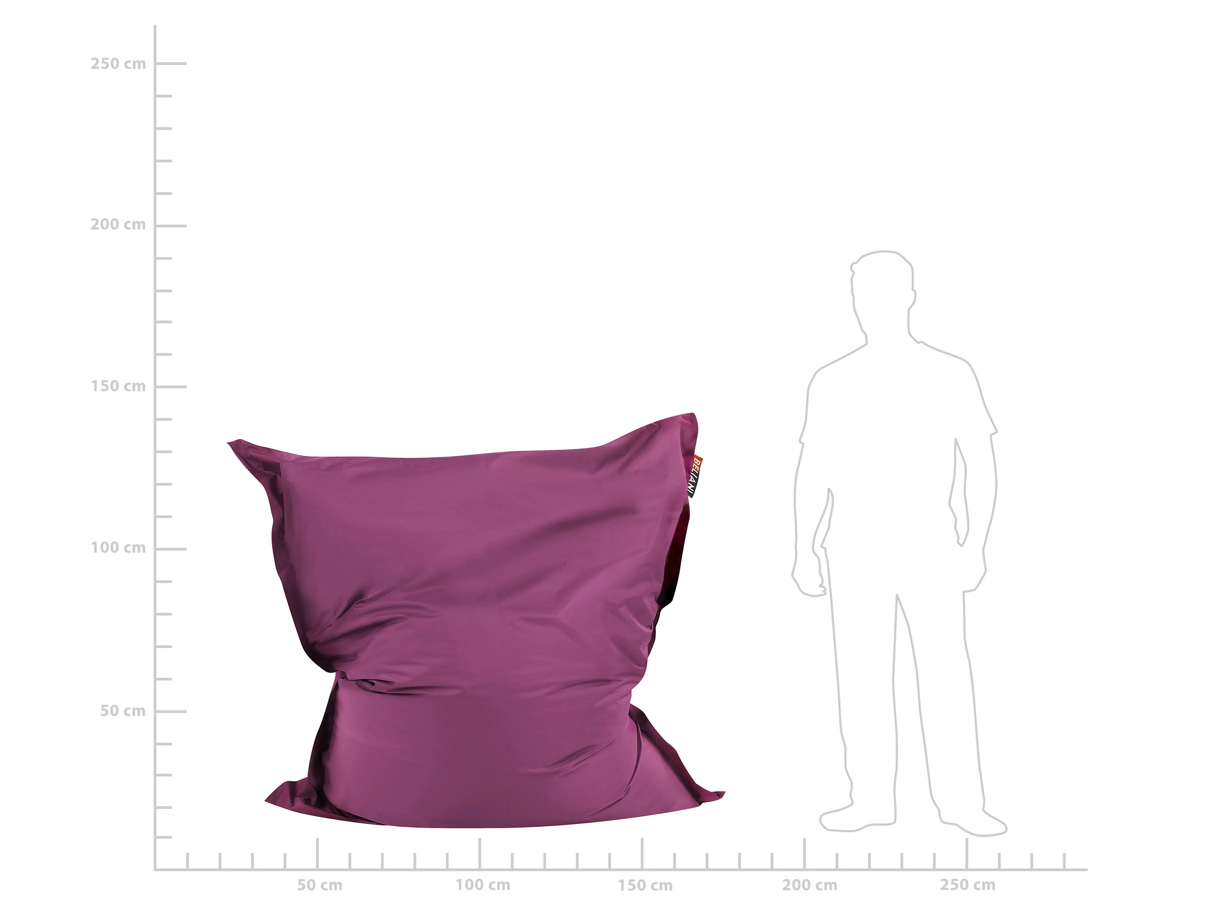 Zitzak 300 L FUZZY 140 cm 180 cm Paars