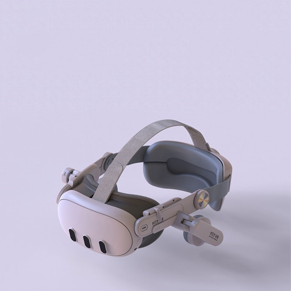 Meta Quest / Oculus Quest 3 Verstellbares Mini Kopfband mit Schutzriemen zur Druckreduzierung (Grössenverstellbar) - Weiss