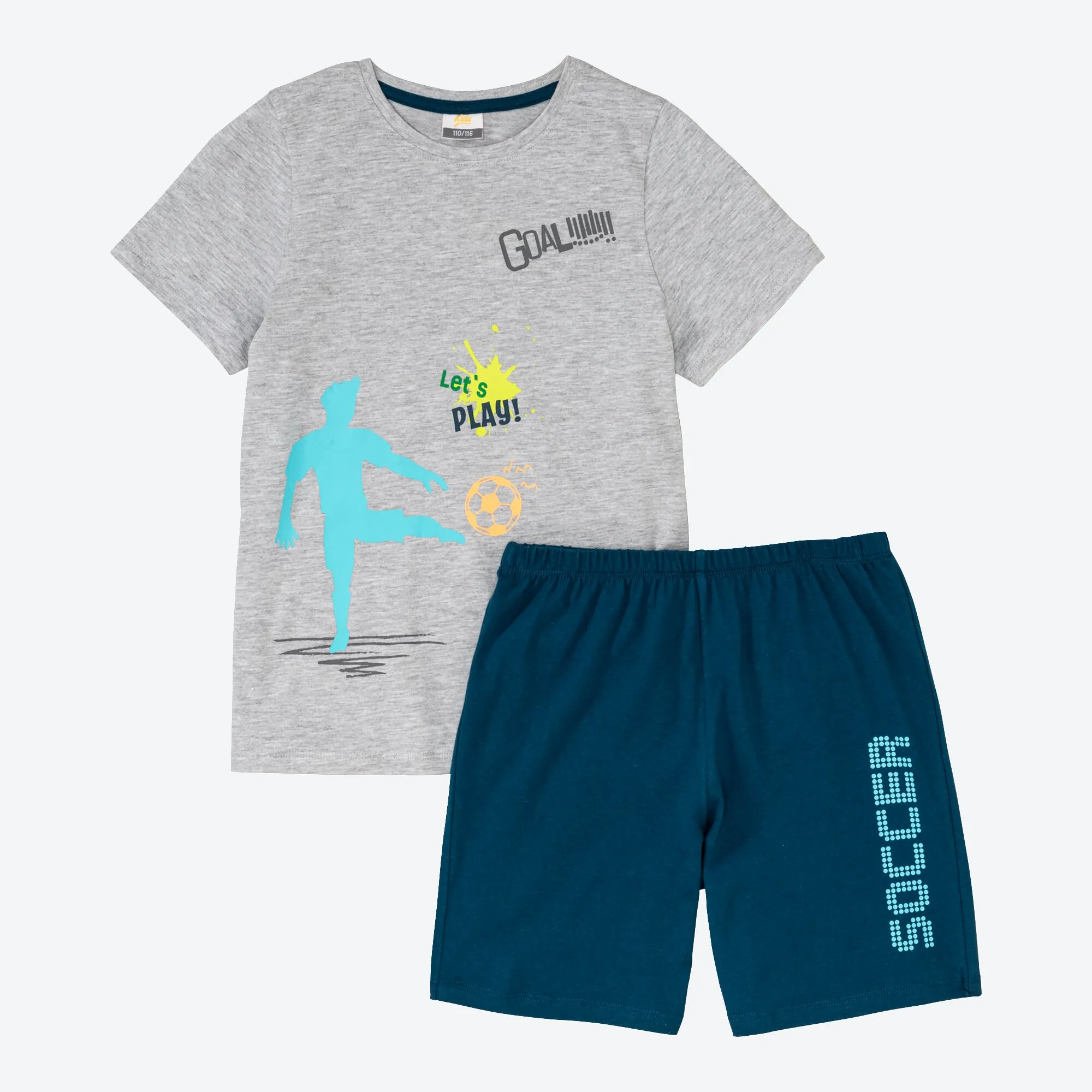 Jungen-Shorty mit Fußball-Design, 2-teilig
