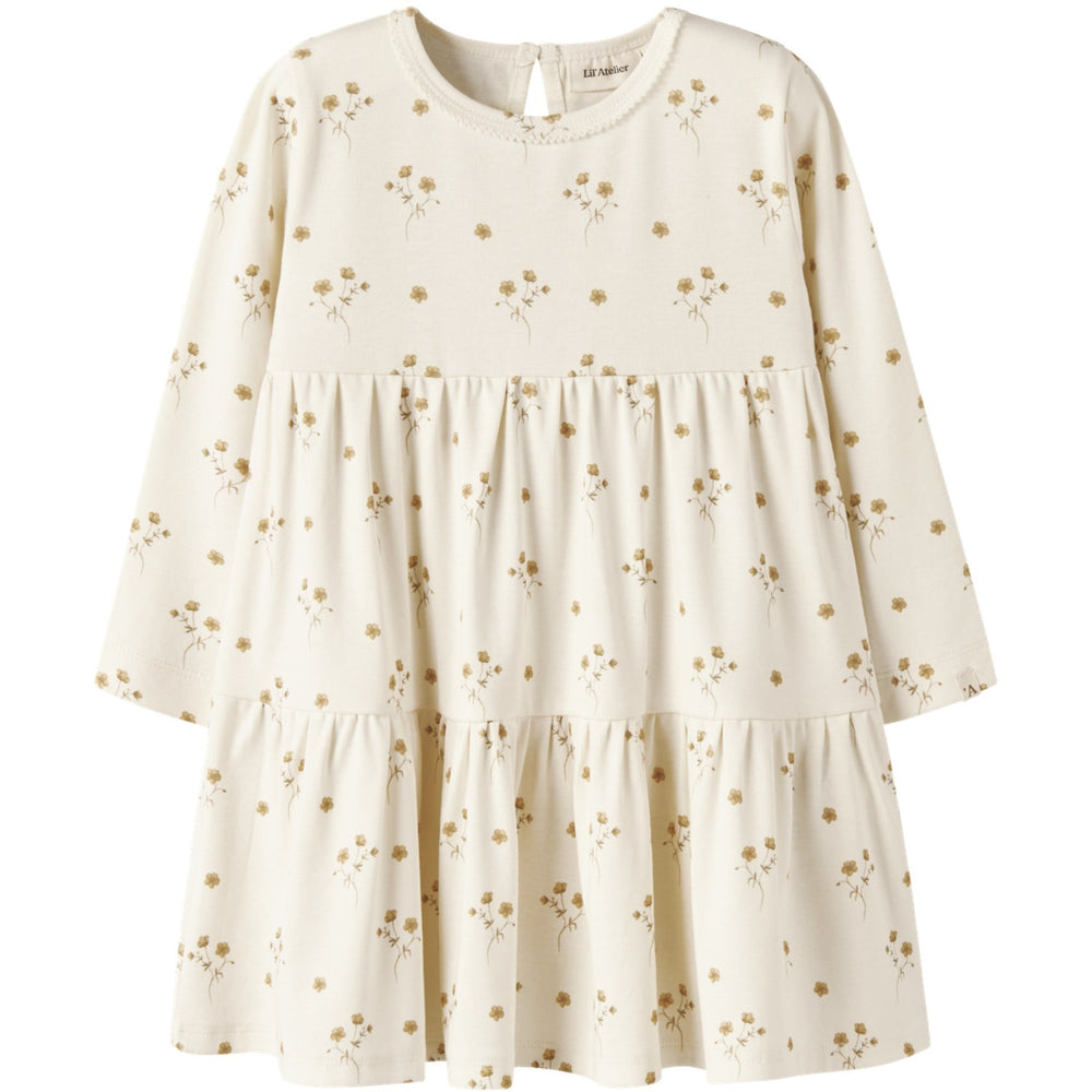 Køb Lil'Atelier Coconut Milk Flower Yellow Nmflayo Sif Ls Kjole Lil