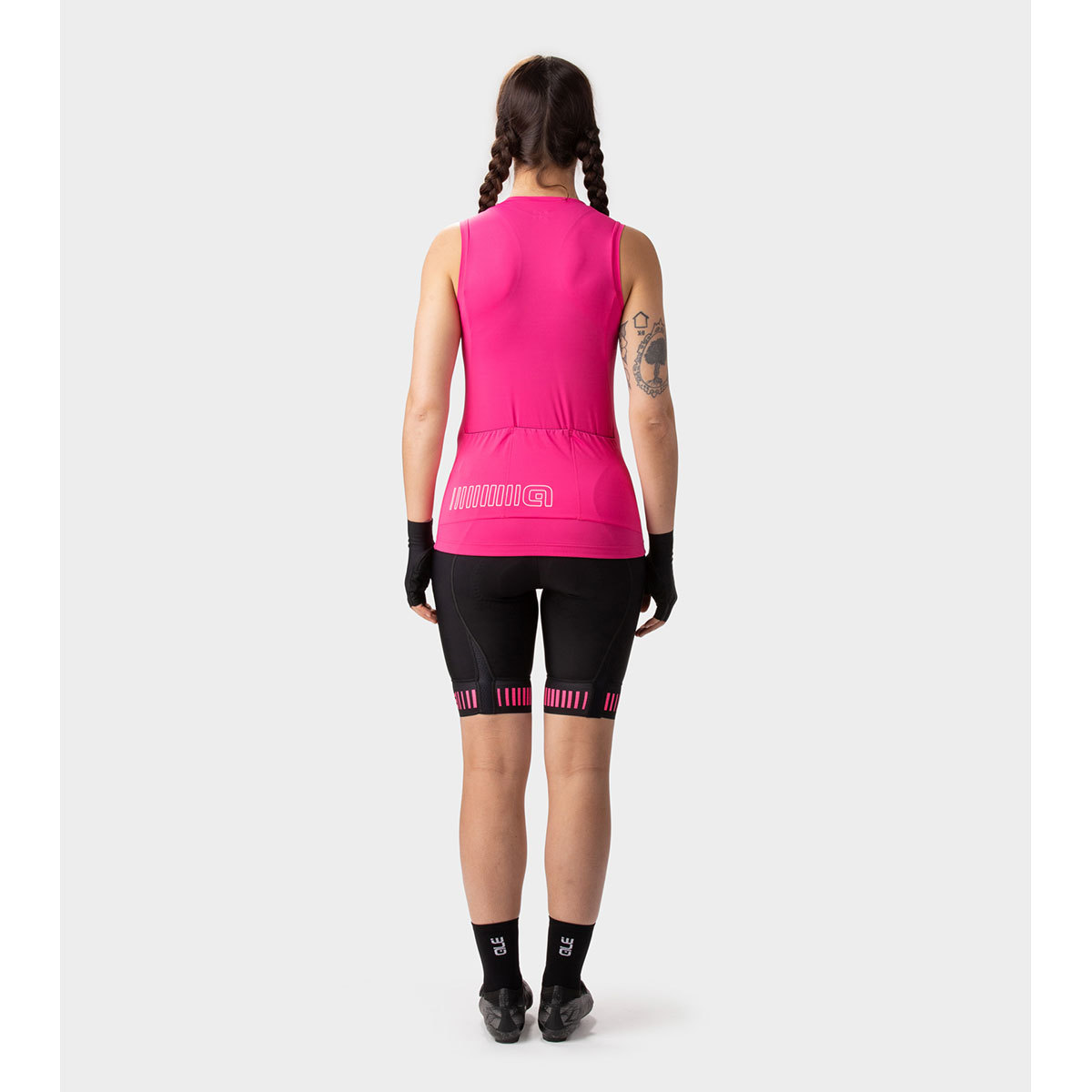 Ale Solid Color Block Fietsshirt Zonder Mouwen Roze Dames