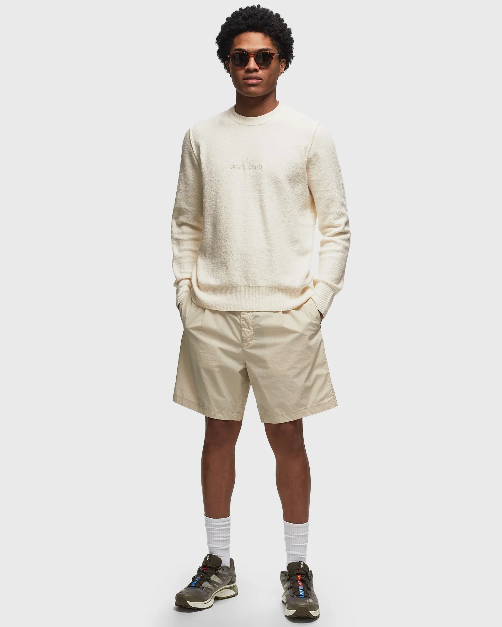 Stone Island Off-White Embroidered Sweater