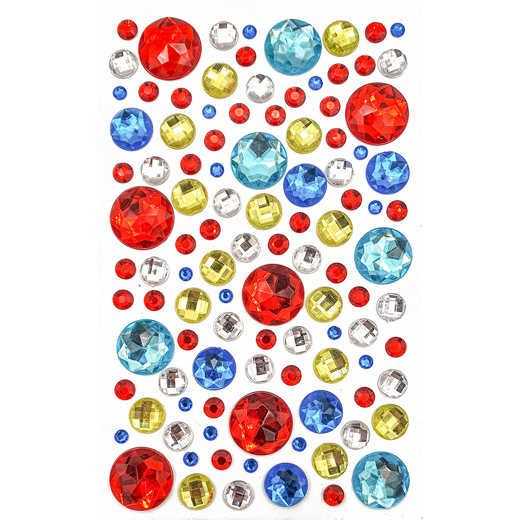 Lot de 109 stickers en strass ronds