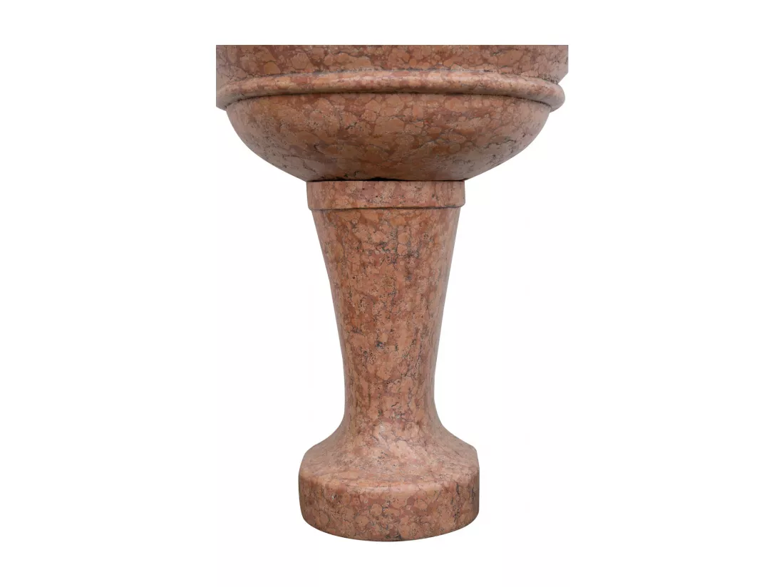 BISCOTTINI Fontaine - Marbre Rouge de Vérone - Décorative - Fontaine de Jardin - Extérieur - Fontaine Murale - Dosseret - Décoration Murale - Décoration de Jardin - 65x43x130cm