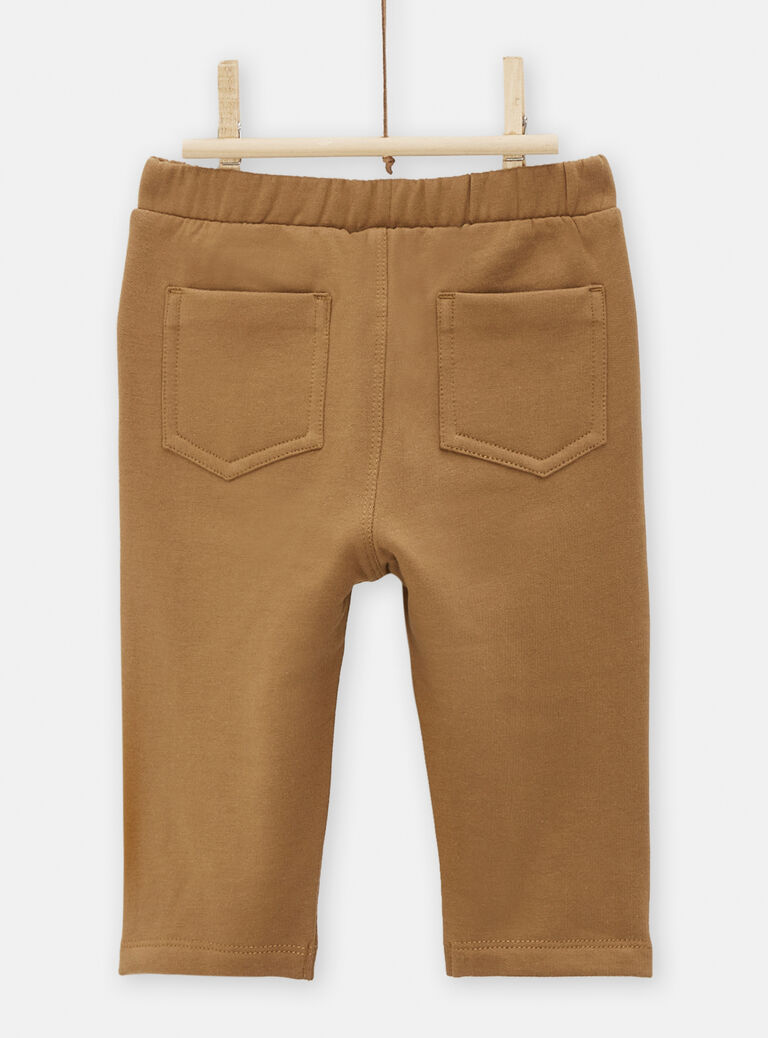 Pantalon caramel avec broderie pour bébé garçon