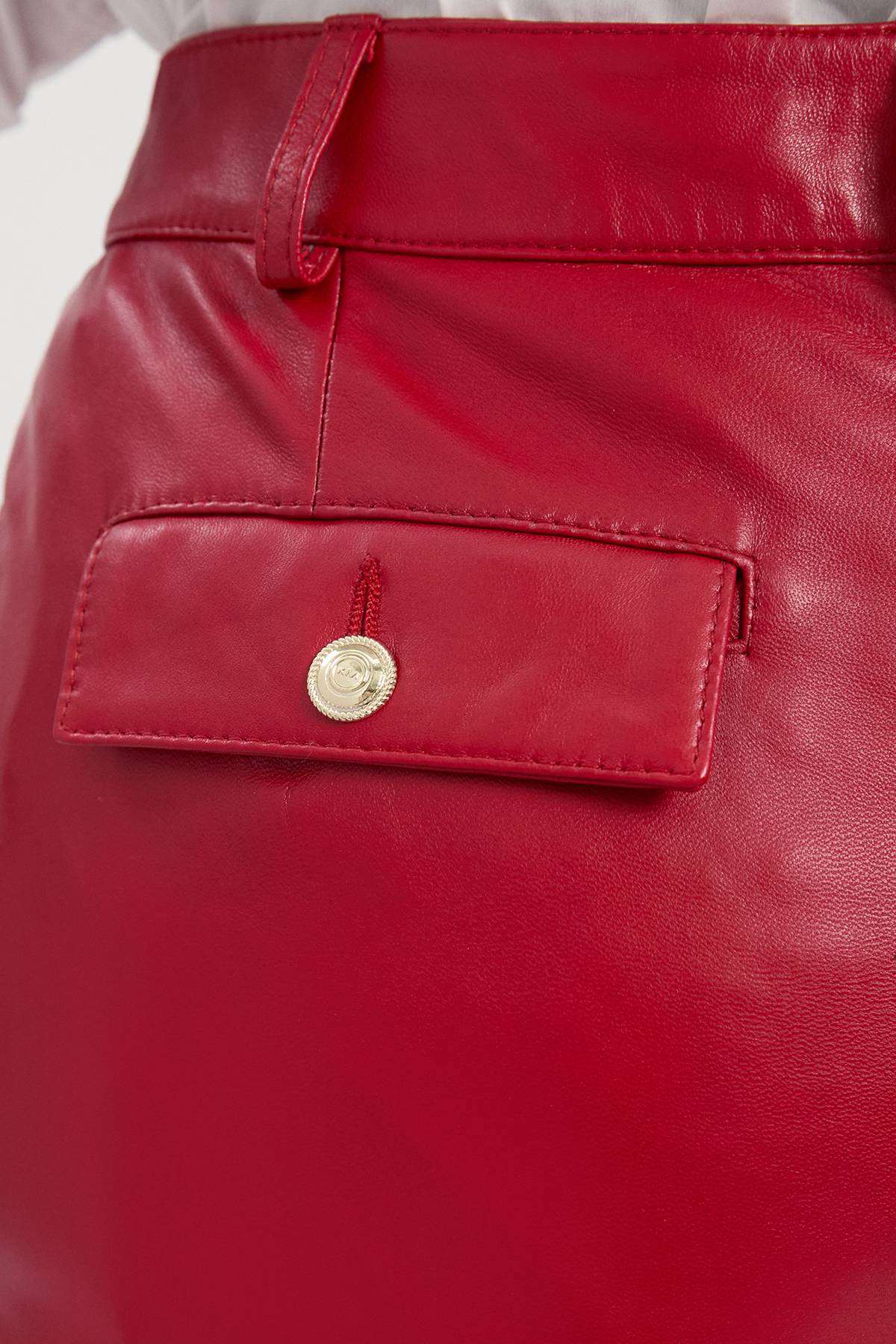 KarenMillen Pantalon Droit en Cuir