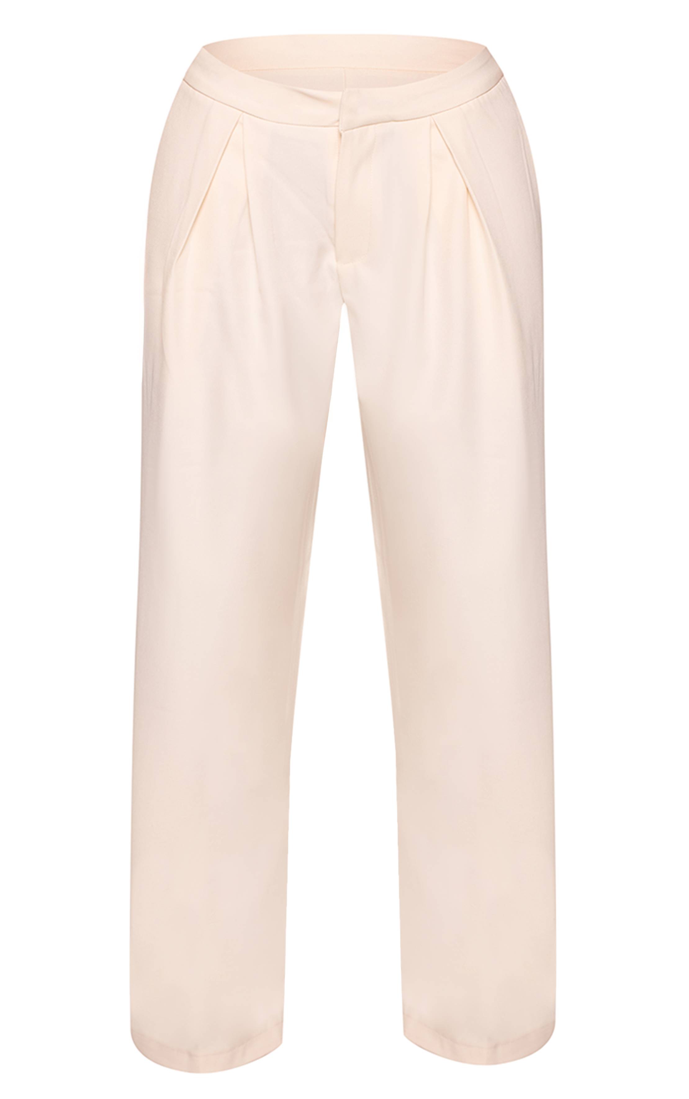 Crème Pantalon Large Taillé Tissé Petite Taille Co-ord
