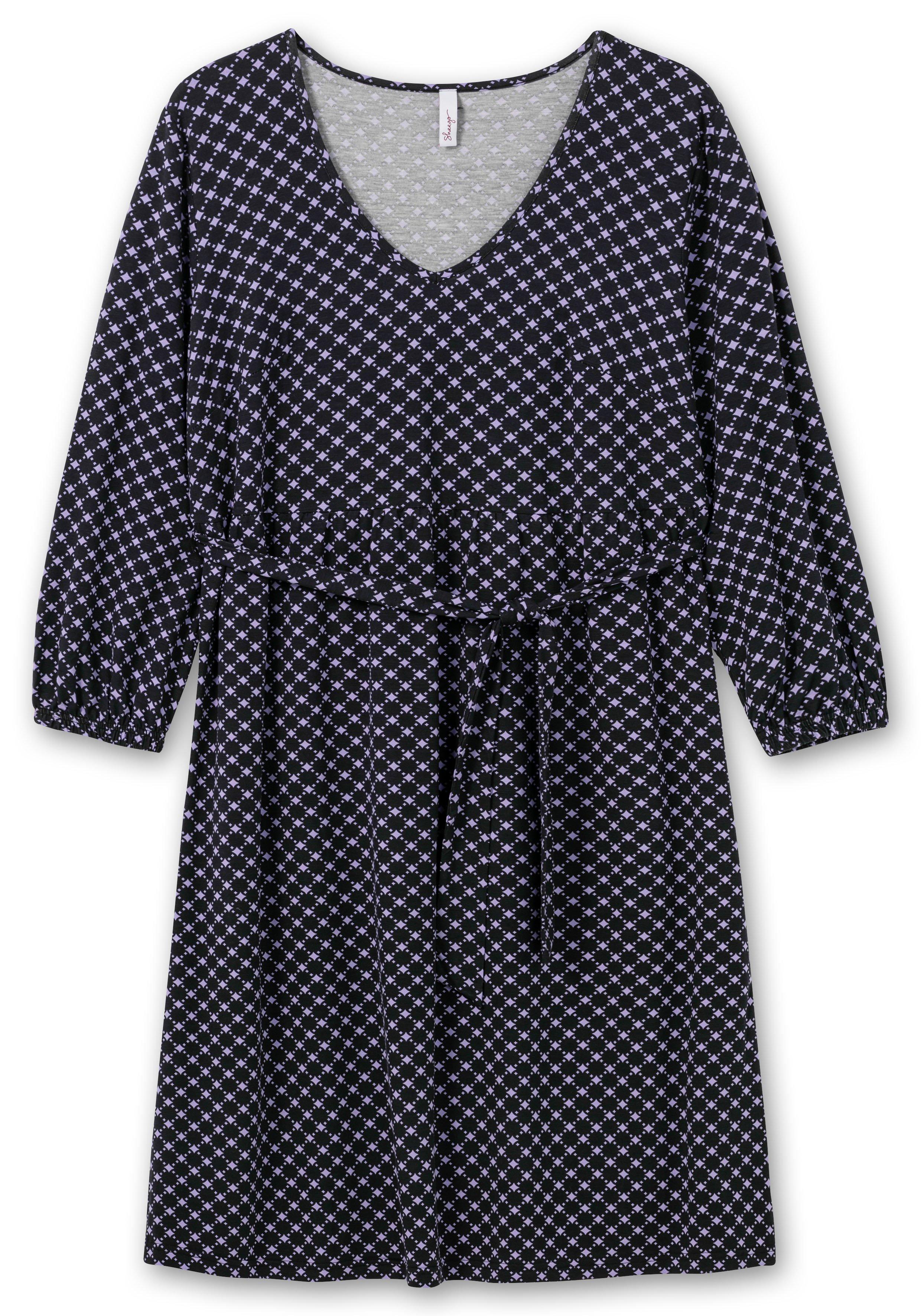 Jerseykleid mit 7/8-Ärmeln und Alloverprint