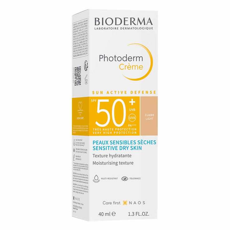 Bioderma Photoderm Creme SPF 50 + hell für trockene, sonnenempfindliche Haut, 40 ml