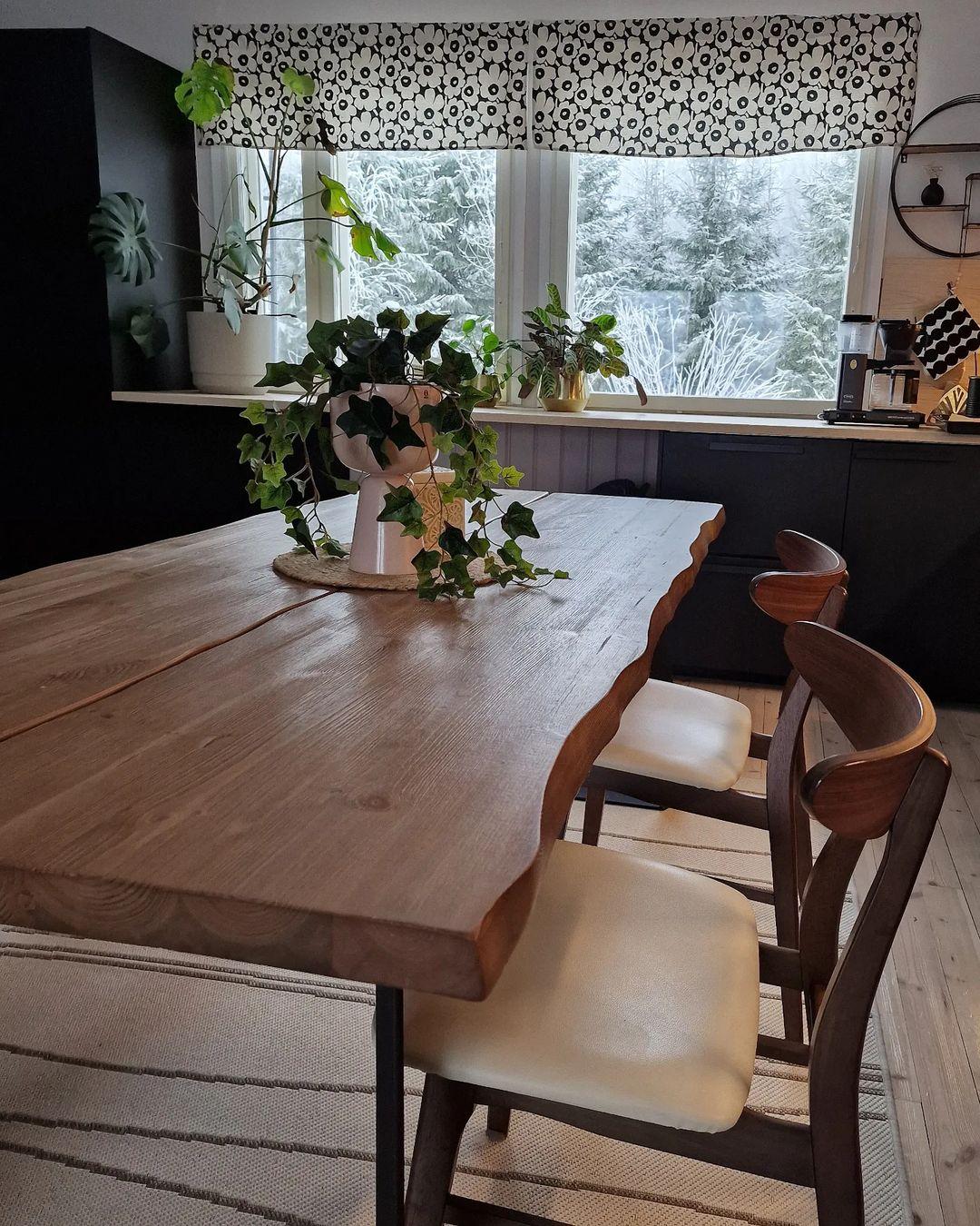 Set van 2 eetkamerstoelen LYNN Hout Donkerbruin/wit