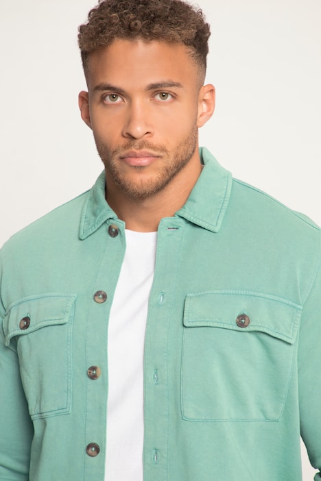 STHUGE Sweat-Hemd, Overshirt, acid washed, Langarm, bis 8 XL