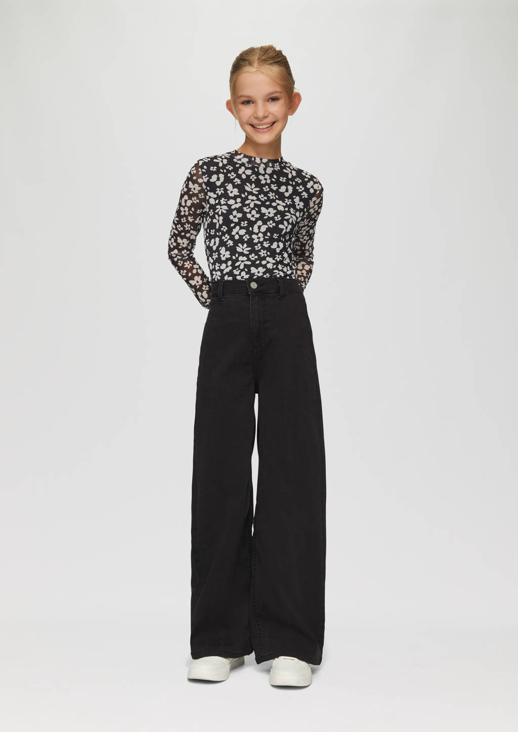 s.Oliver high waist wide leg jeans black denim REG