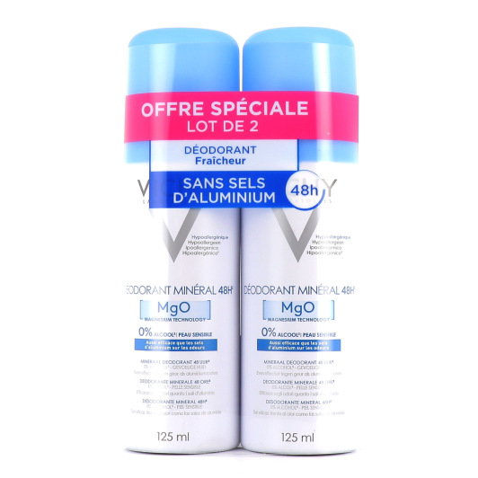Déodorant spray minéral 48h Vichy sans sels d'aluminium
