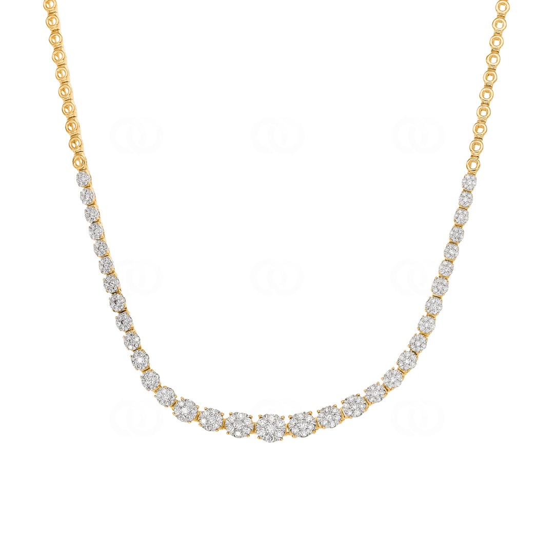 1.50 Karat Halo Diamantencollier 750/18 K Gelbgold