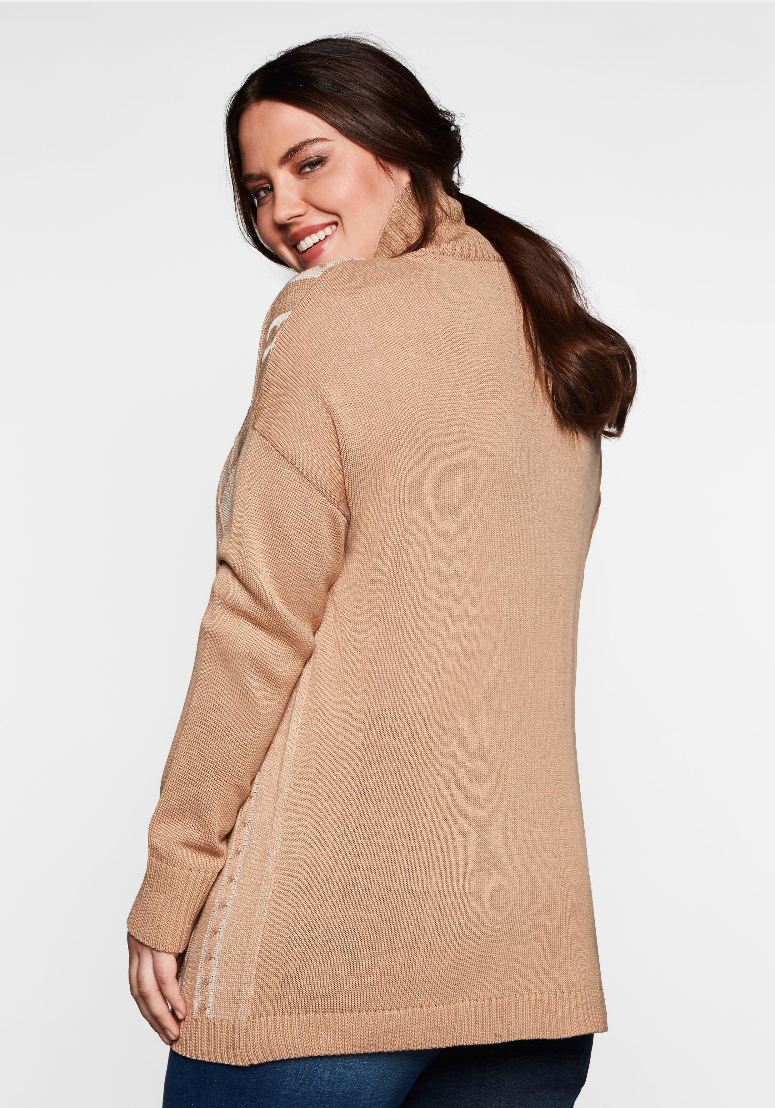 Pullover mit Rollkragen, im Mustermix