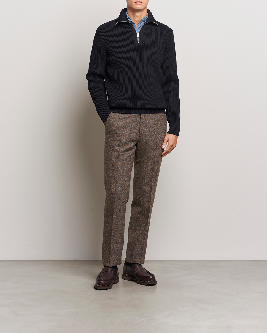 S.N.S. Herning Fender Wool Half Zip Navy Blue