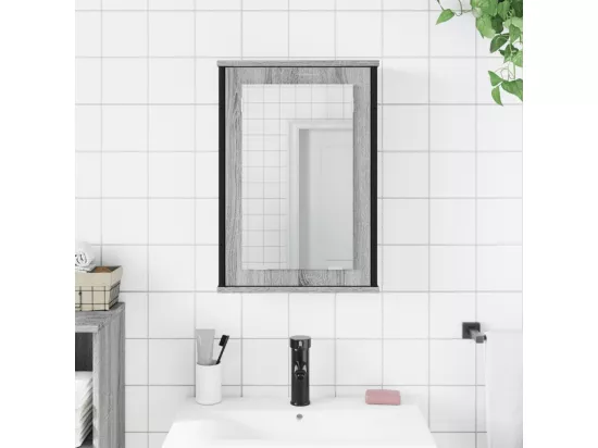 Prolenta Premium - Armoire à miroir de salle de bain sonoma gris bois d’ingénierie