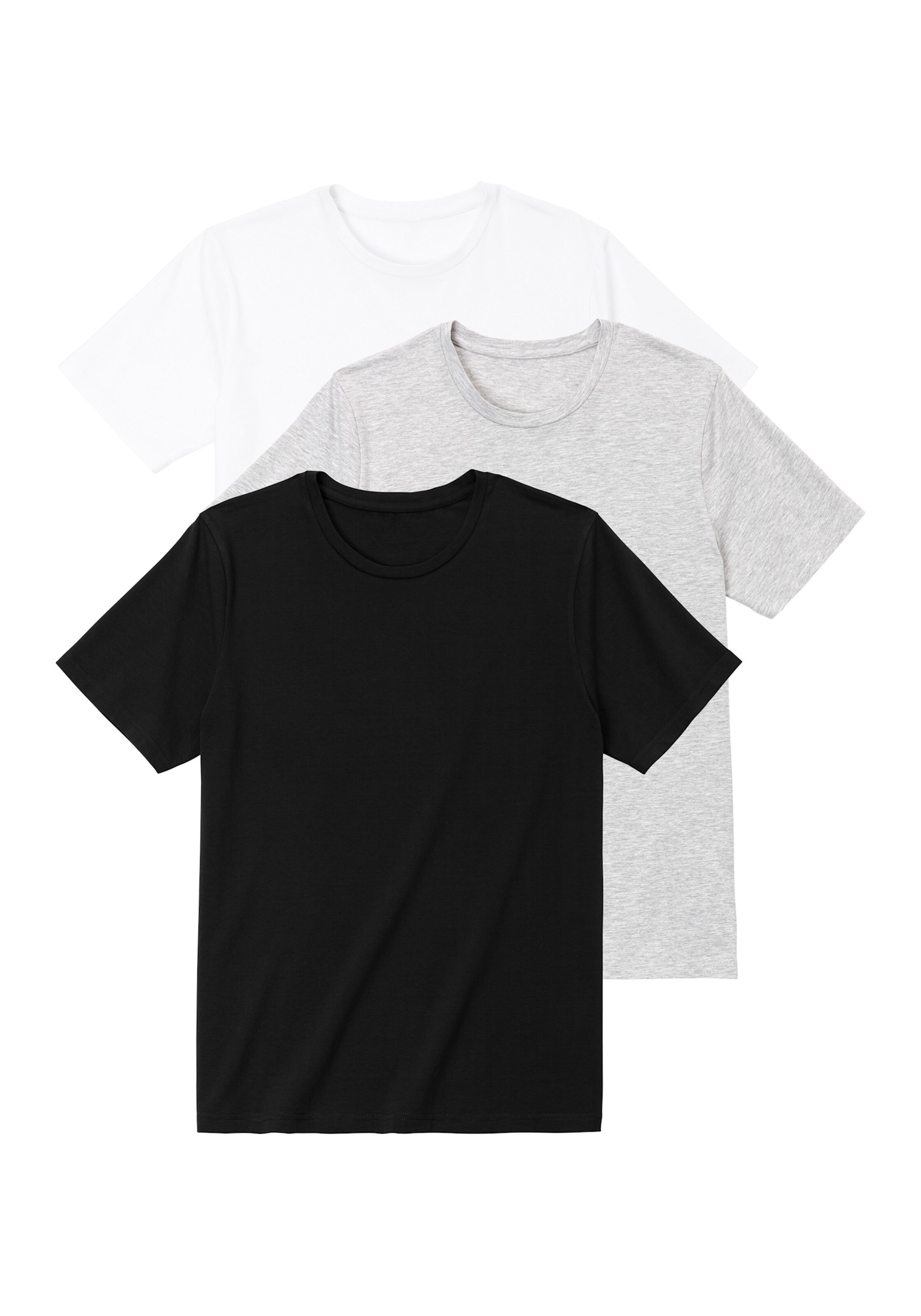 Bruno Banani T-Shirt in schwarz, grau-meliert, weiß