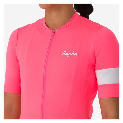 Maillot Rapha Core Jersey Rose/Blanc Femme