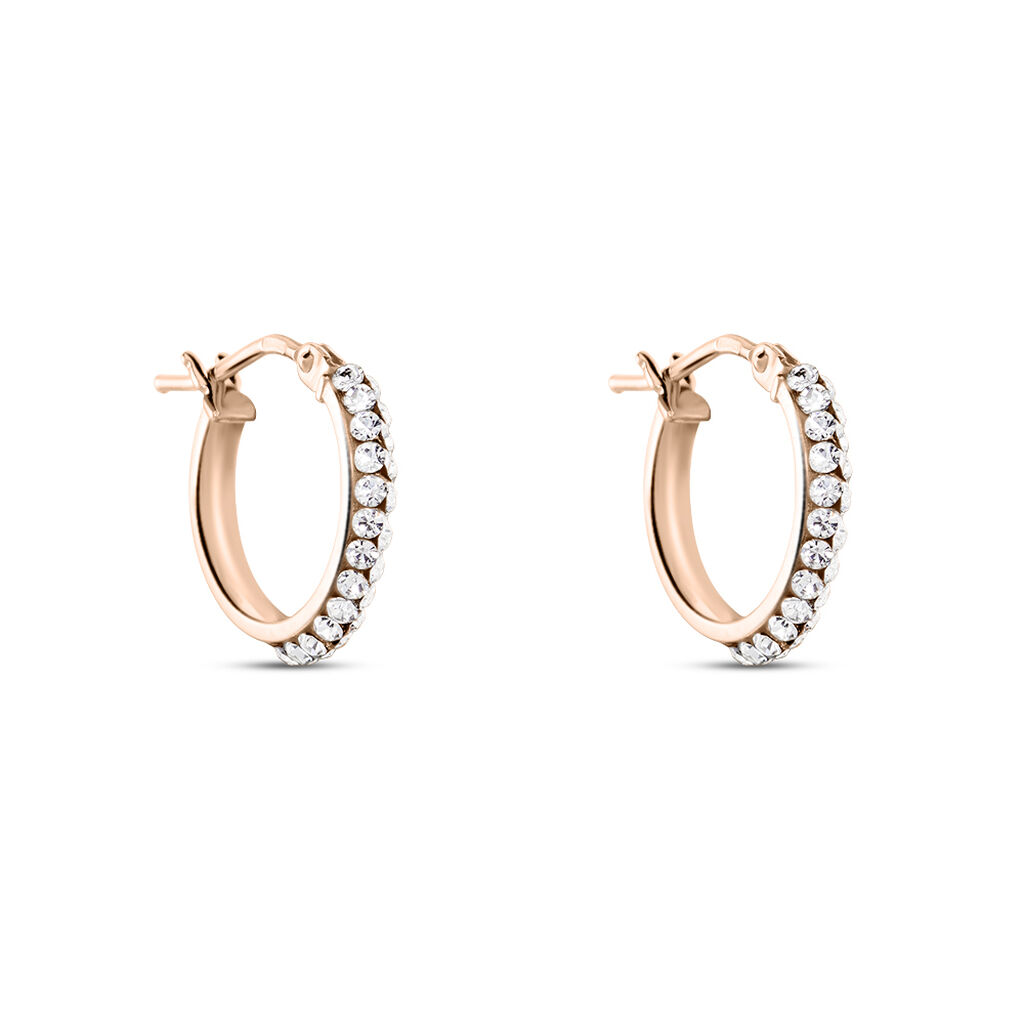 Créoles Sandrine Or Rose Strass
