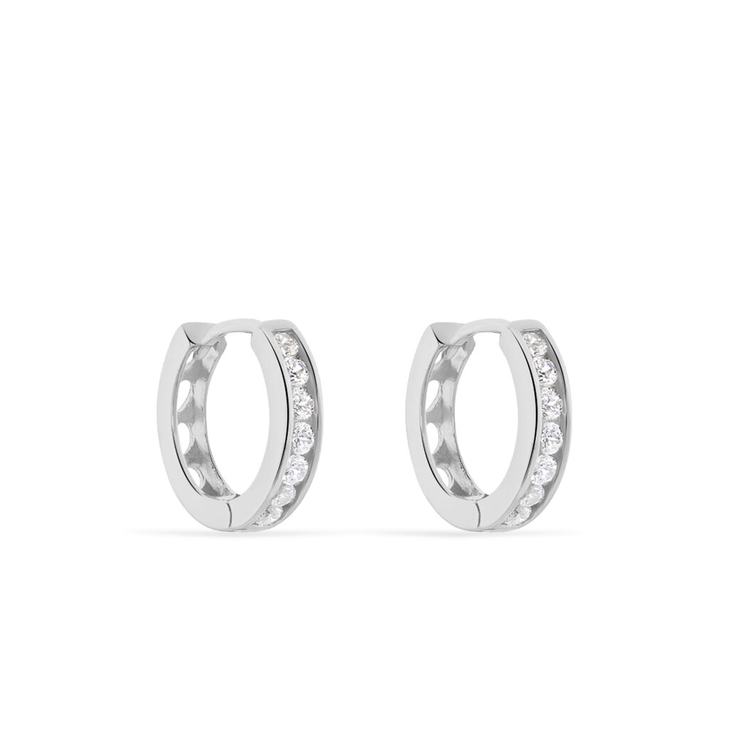 Créoles Anne-sixtine Argent Blanc Oxyde De Zirconium