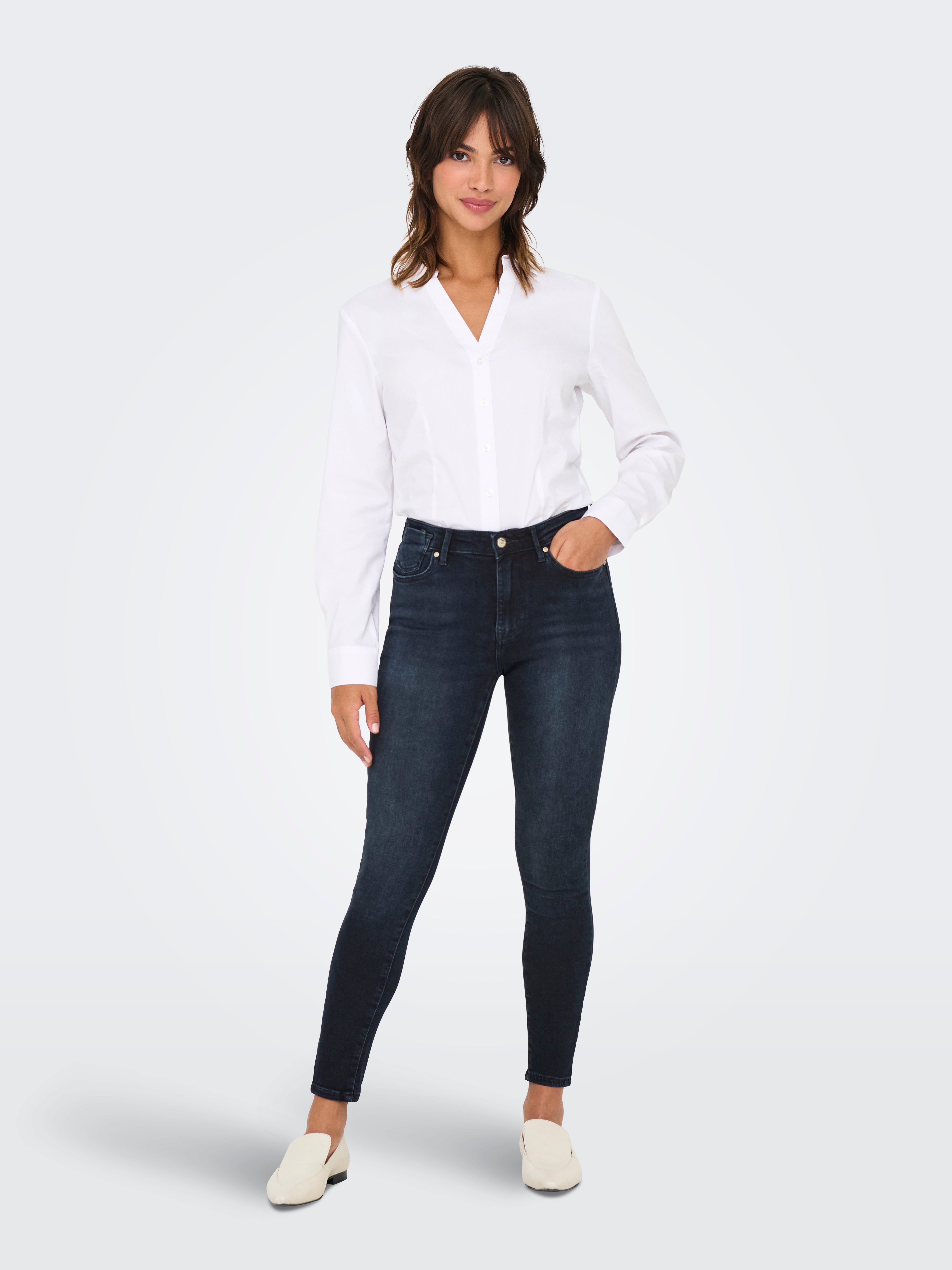 ONLFOREVER Hohe Taille Skinny Fit Jeans Blue Black Denim
