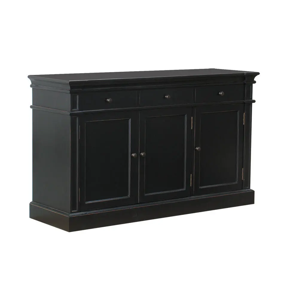 Hioshop Dressoir Mozart zwart antiek sideboard
