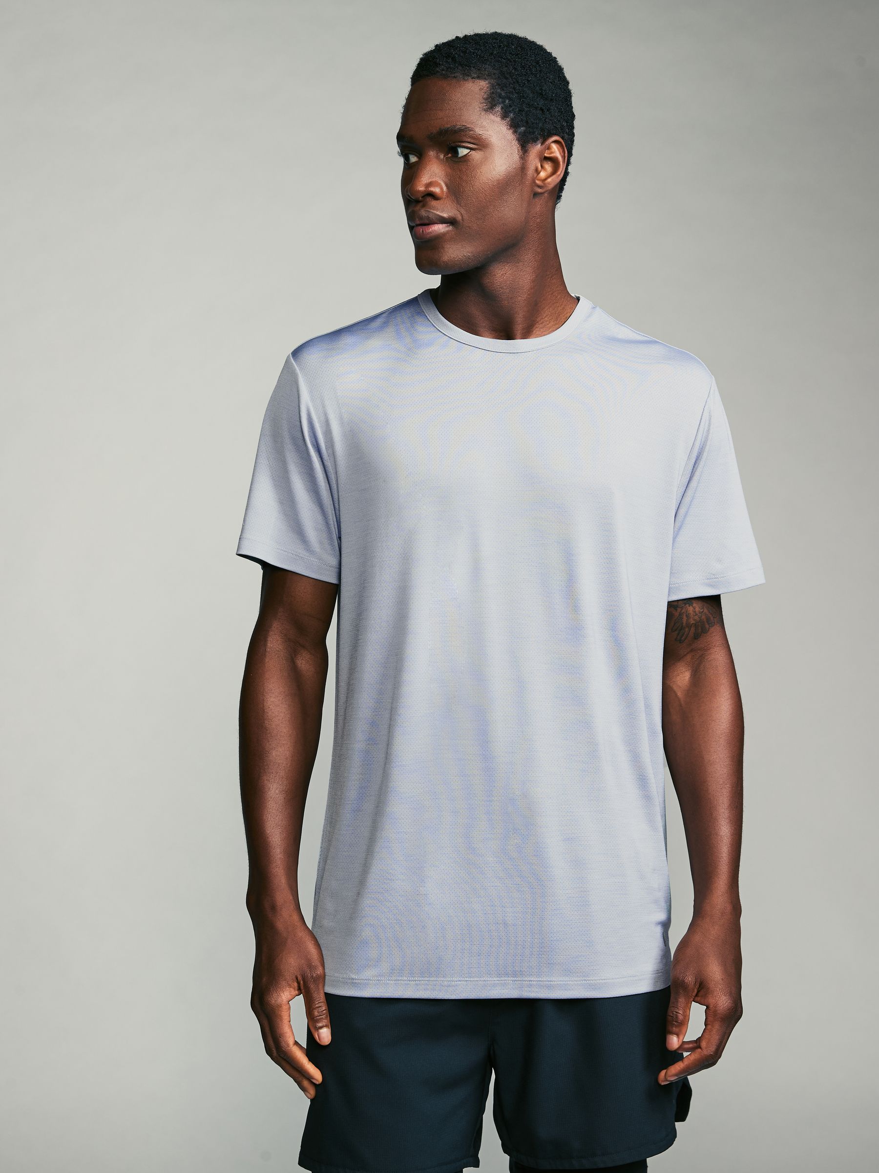 Zwart/blauw/ijsgrijs - T-shirt met korte mouwen - Actieve Gym Mesh Vesten 3 Pack